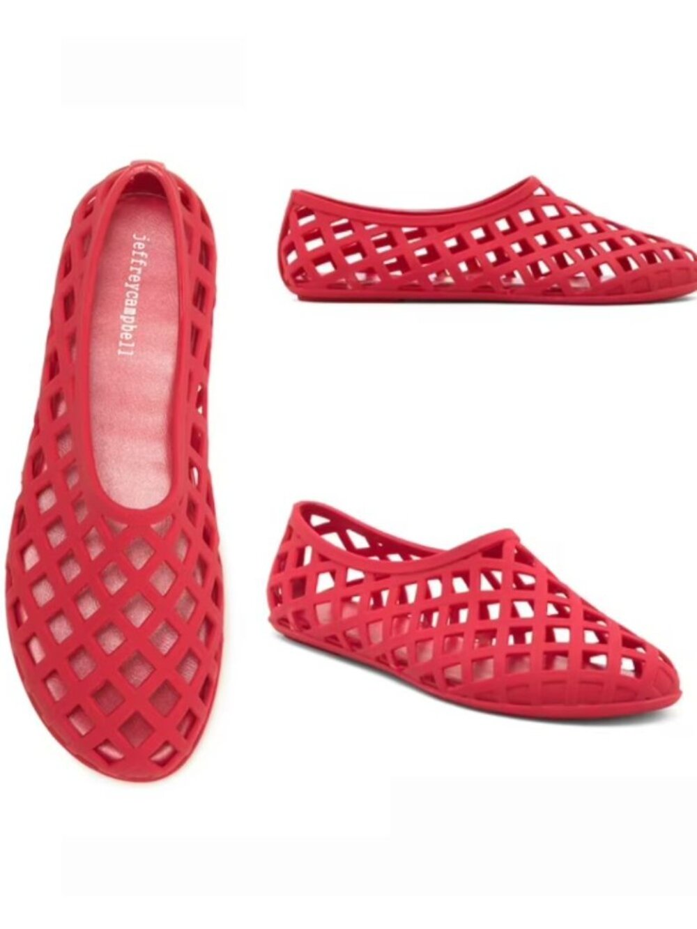 Jeffrey Campbell - 90s Jellz Perforated Flats Caged | Size 37 (Size 6): Pink Red - Picture 7 of 11